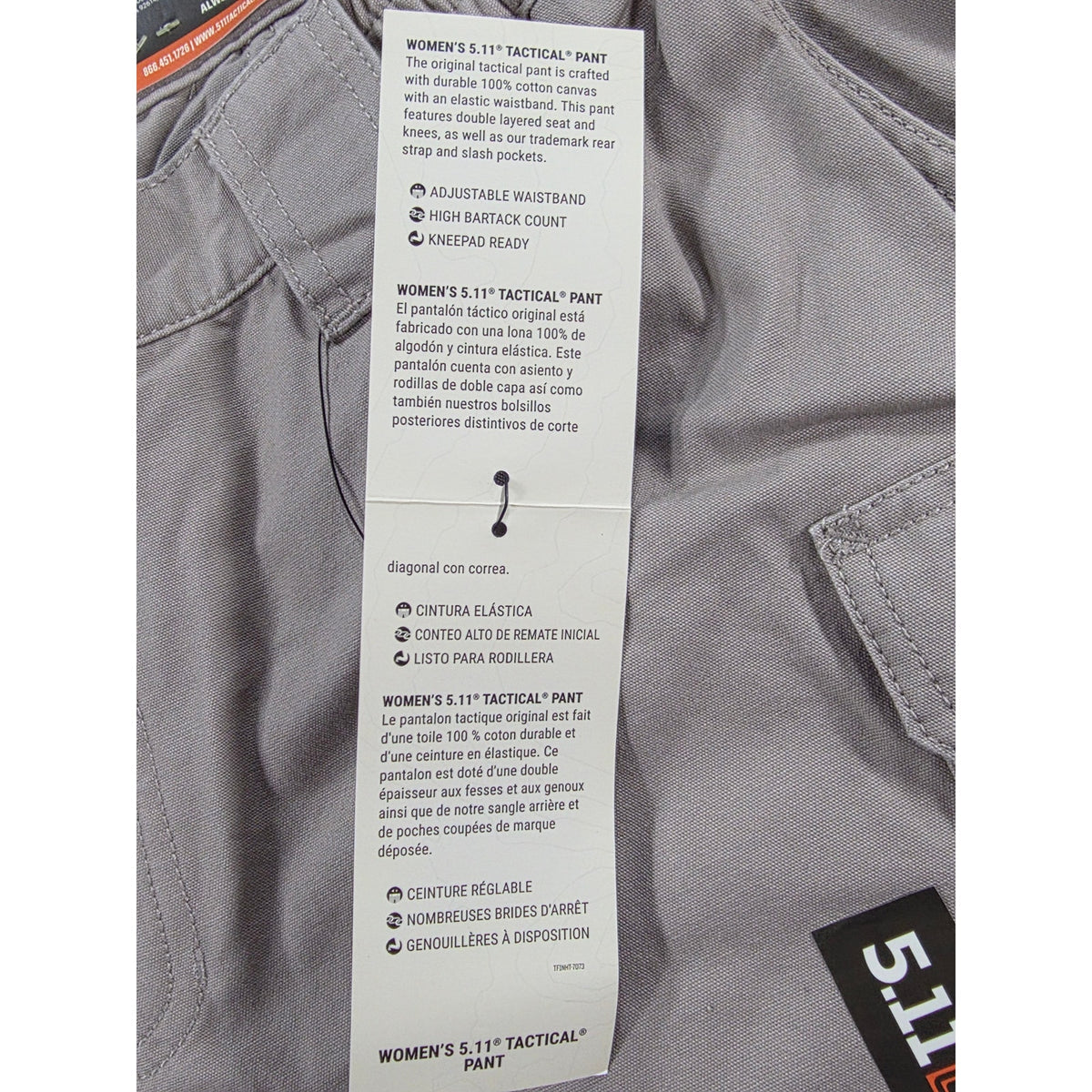 5.11 Tactical Womens 18R Original 64358 Khaki Cotton Canvas Cargo Pants NWT