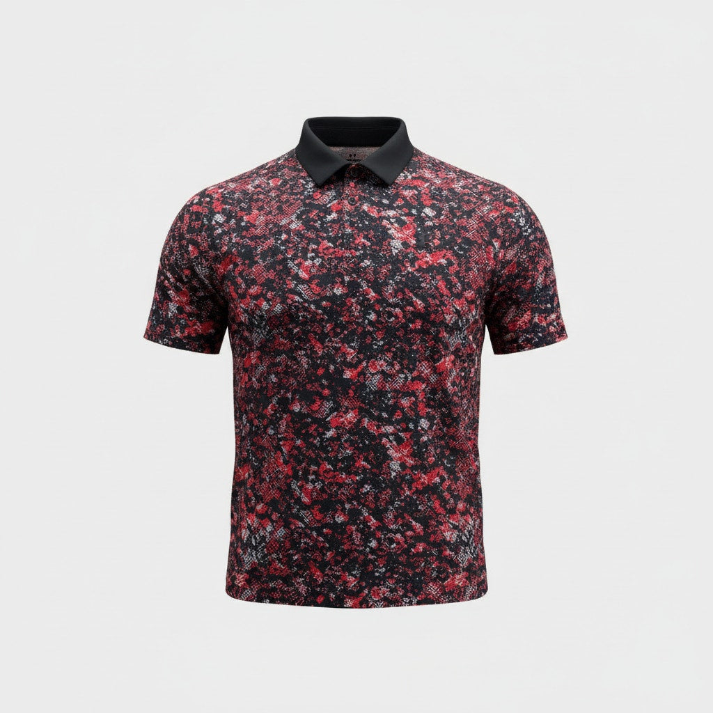 Under Armour Men’s Performance Golf Polo Red Black Pattern NWT Size S
