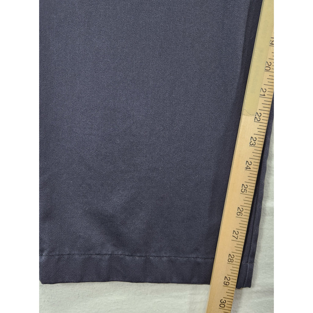 Van Heusen Men's Pants 42x30 Black Classic Fit Flat Front Cotton Khaki Chinos