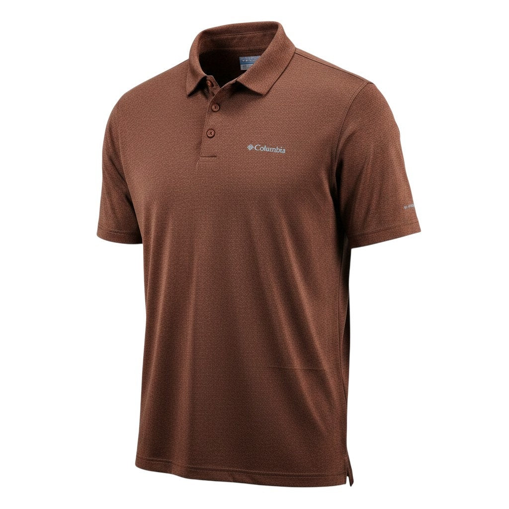 Columbia Omni-Wick Men's Polo Shirt Rust Short Sleeve Size L