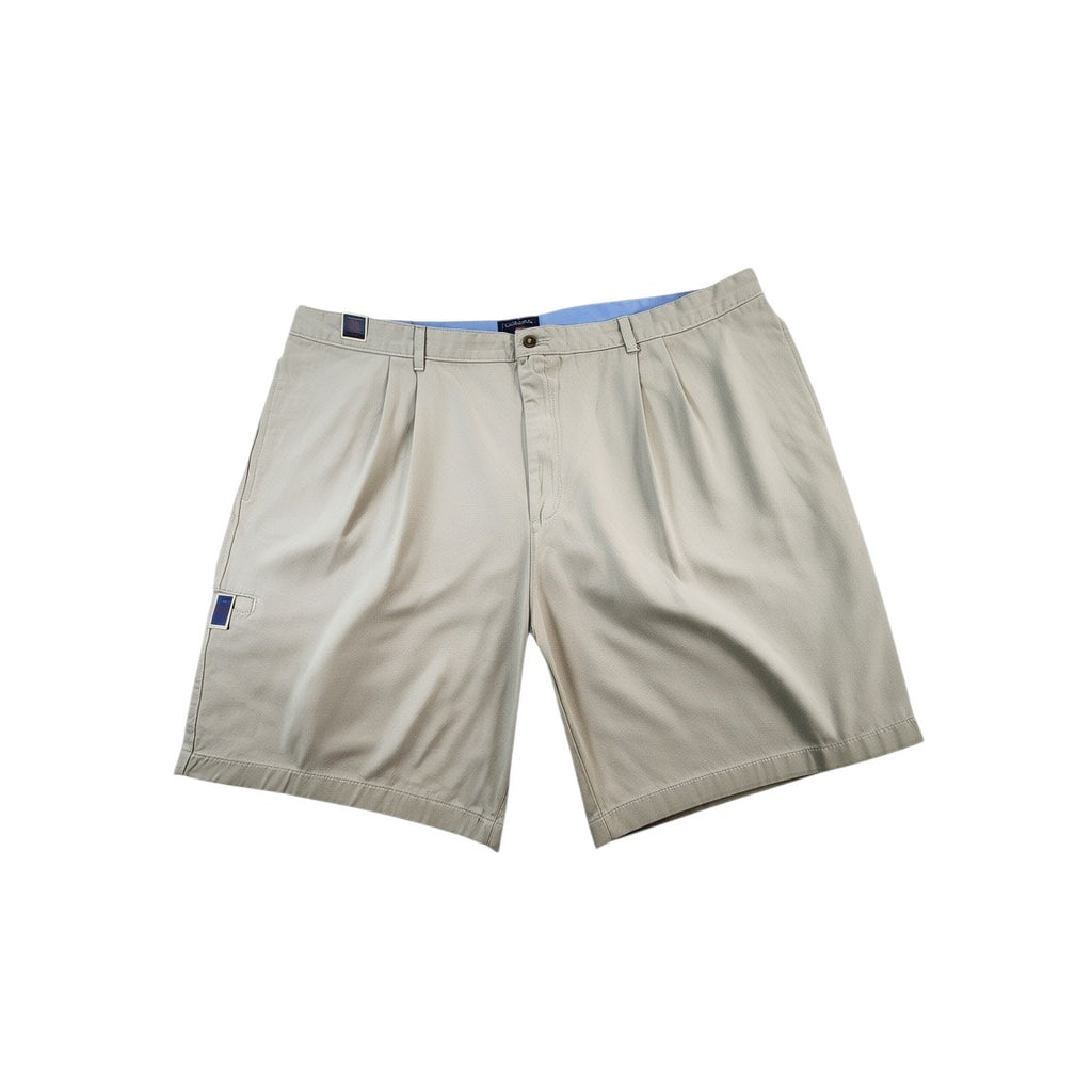 Saddlebred Men's Below the Knee Pleated Shorts Beige Size 48 NWT