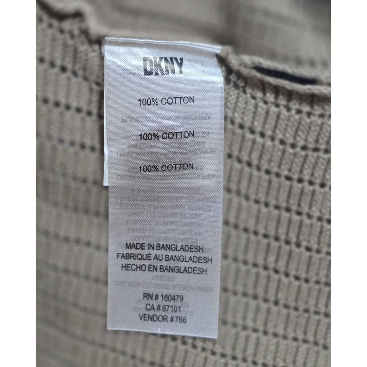 DKNY Men’s Grid Sweater Camp Shirt Cafe Brown NWT Size M
