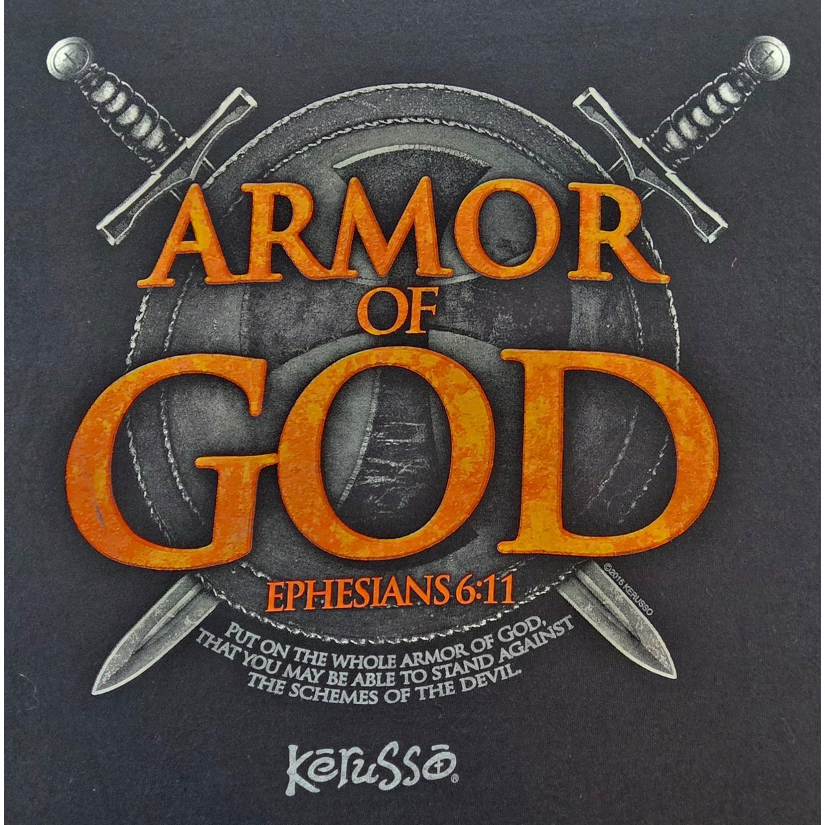 Kerusso Armor of God Men’s L Black Christian Graphic T-Shirt