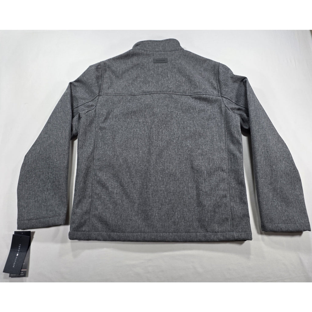 Tommy Hilfiger Mens Soft Shell Jacket M Heather Gray Water Resistant NWT