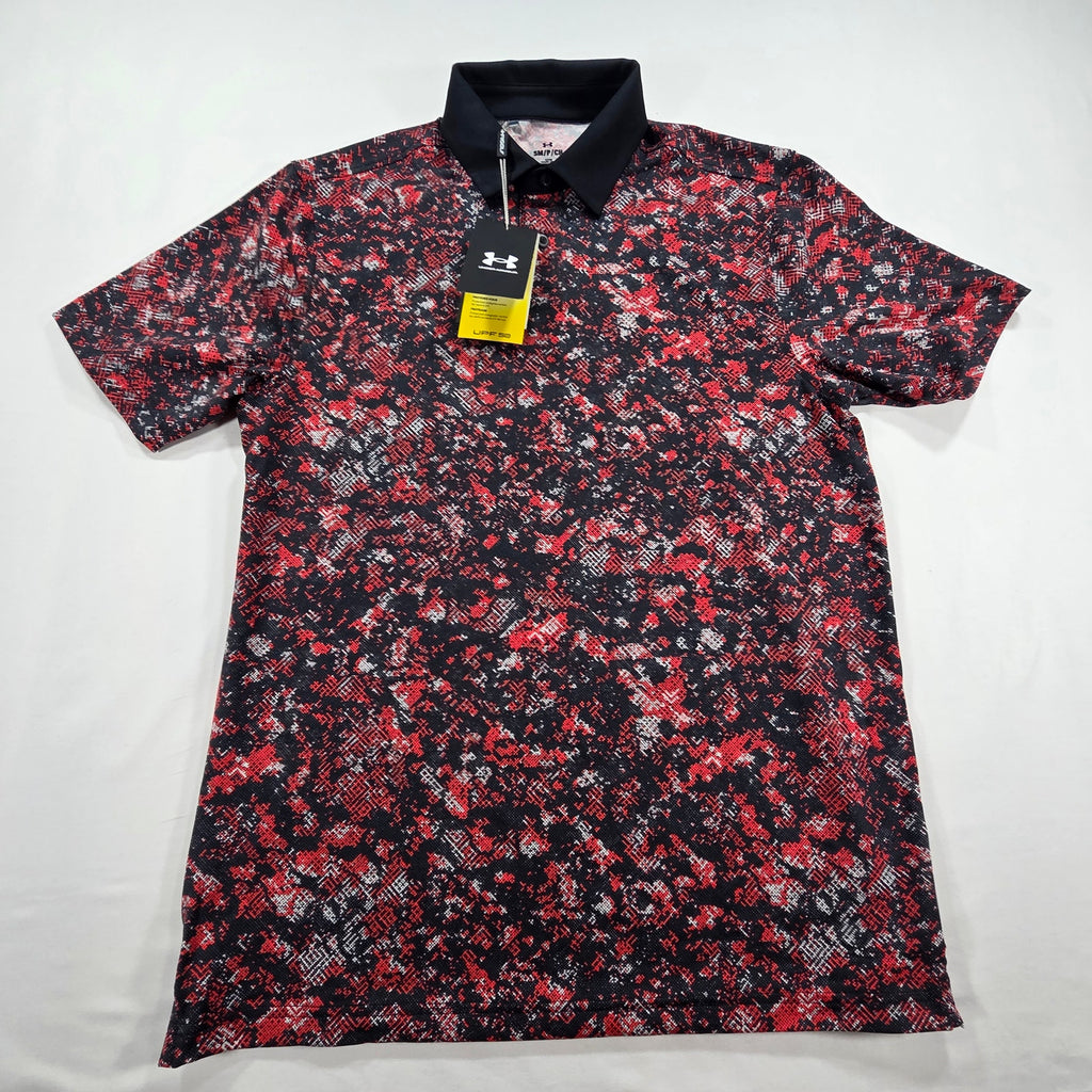 Under Armour Men’s Performance Golf Polo Red Black Pattern NWT Size S