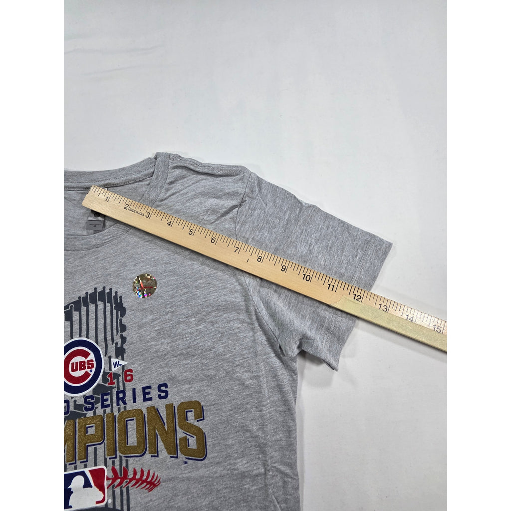Next Level Cubs 2016 World Series Champions Youth Gray T-Shirt M NWT MLB