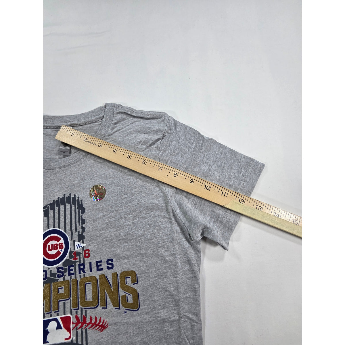 Next Level Cubs 2016 World Series Champions Youth Gray T-Shirt M NWT MLB