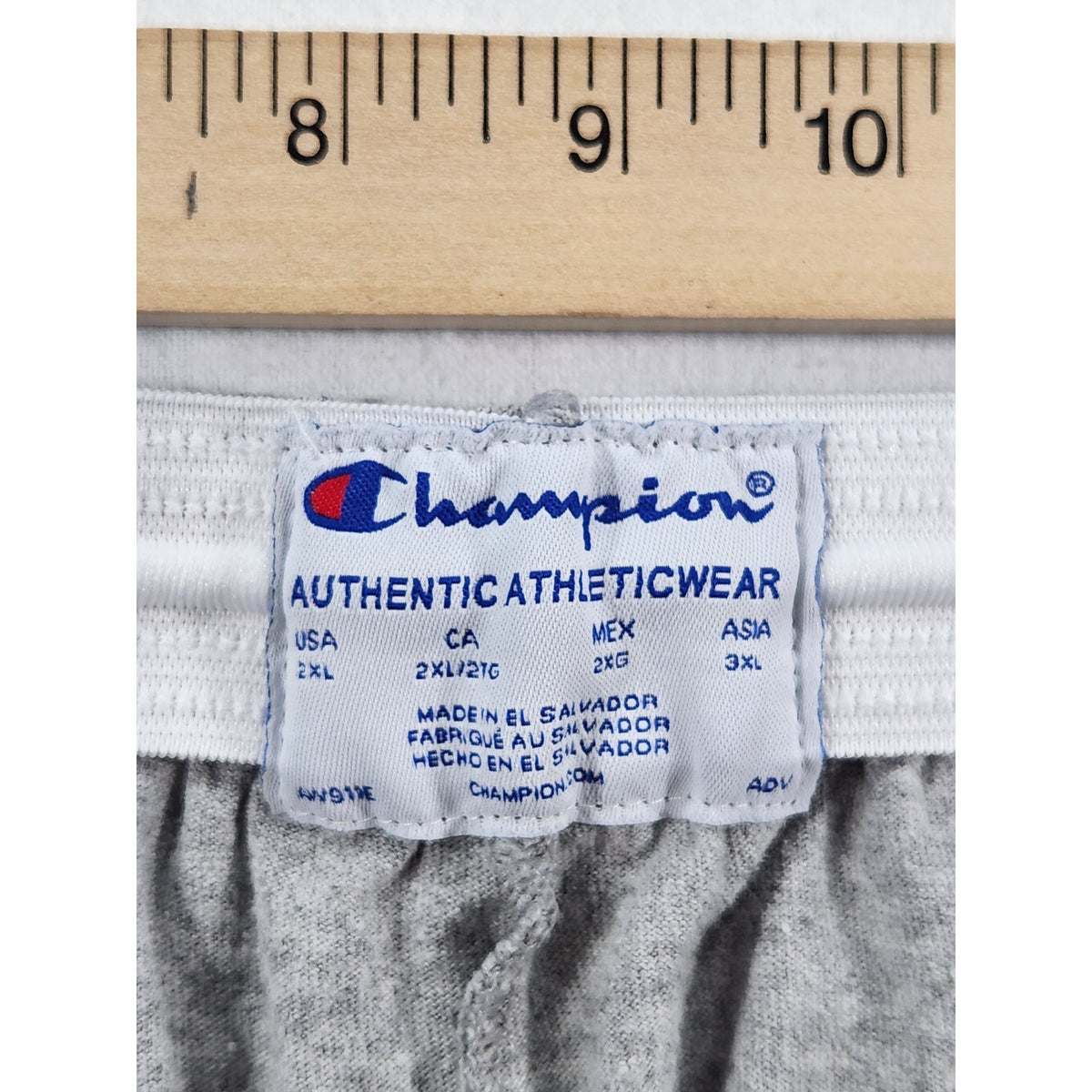 Champion Men's Shorts 2XL Gray Athletic Drawstring Gym Workout Lounge Logo