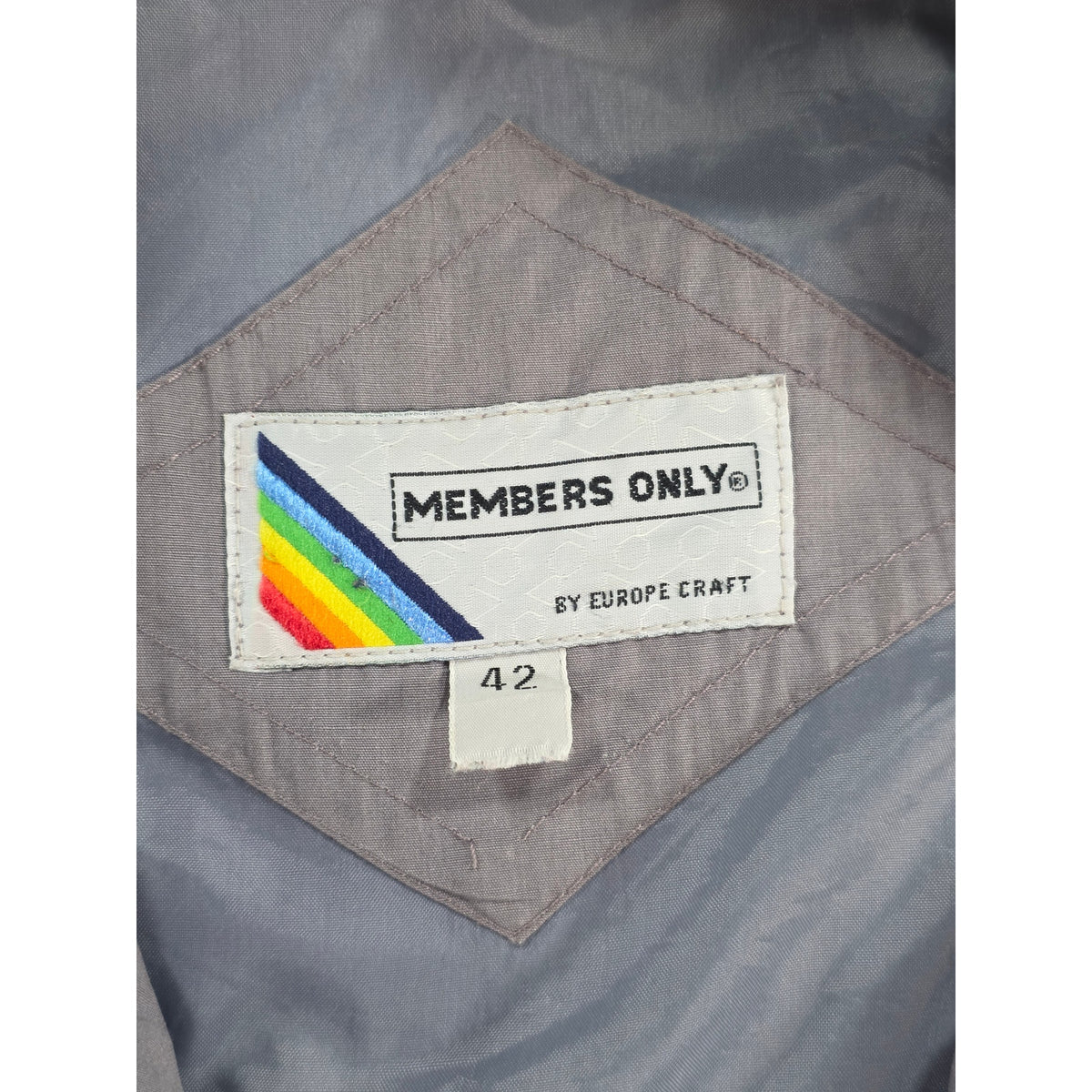 Members Only Jacket Gray Full Zip Lightweight Mens 42