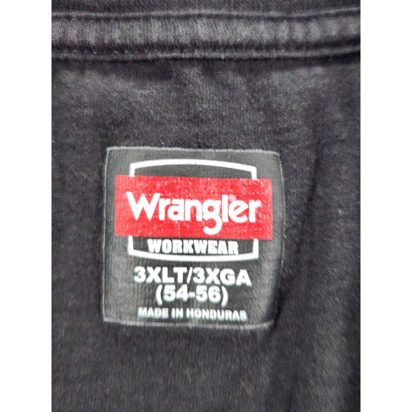 Wrangler Workwear Men's T Shirt 3XLT Black Pocket Short Sleeve Big Tall Work