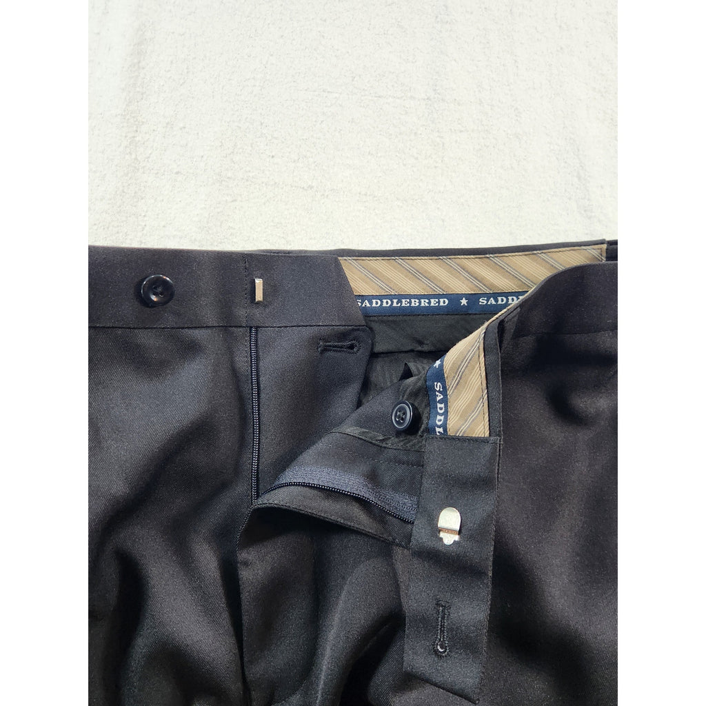 Saddlebred Men's Black Dress Pants 36x29 Classic Fit Slacks