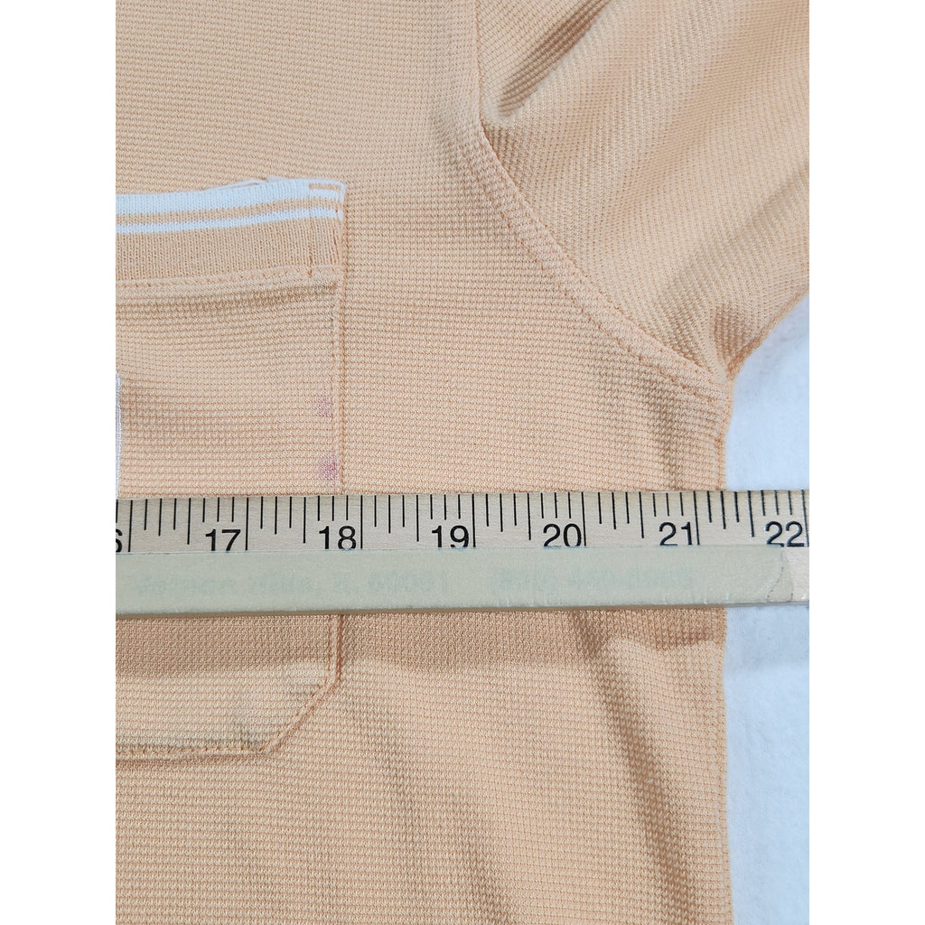 PGA Tour Men's Golf Polo Shirt Small Orange Cream Short Sleeve Pocket