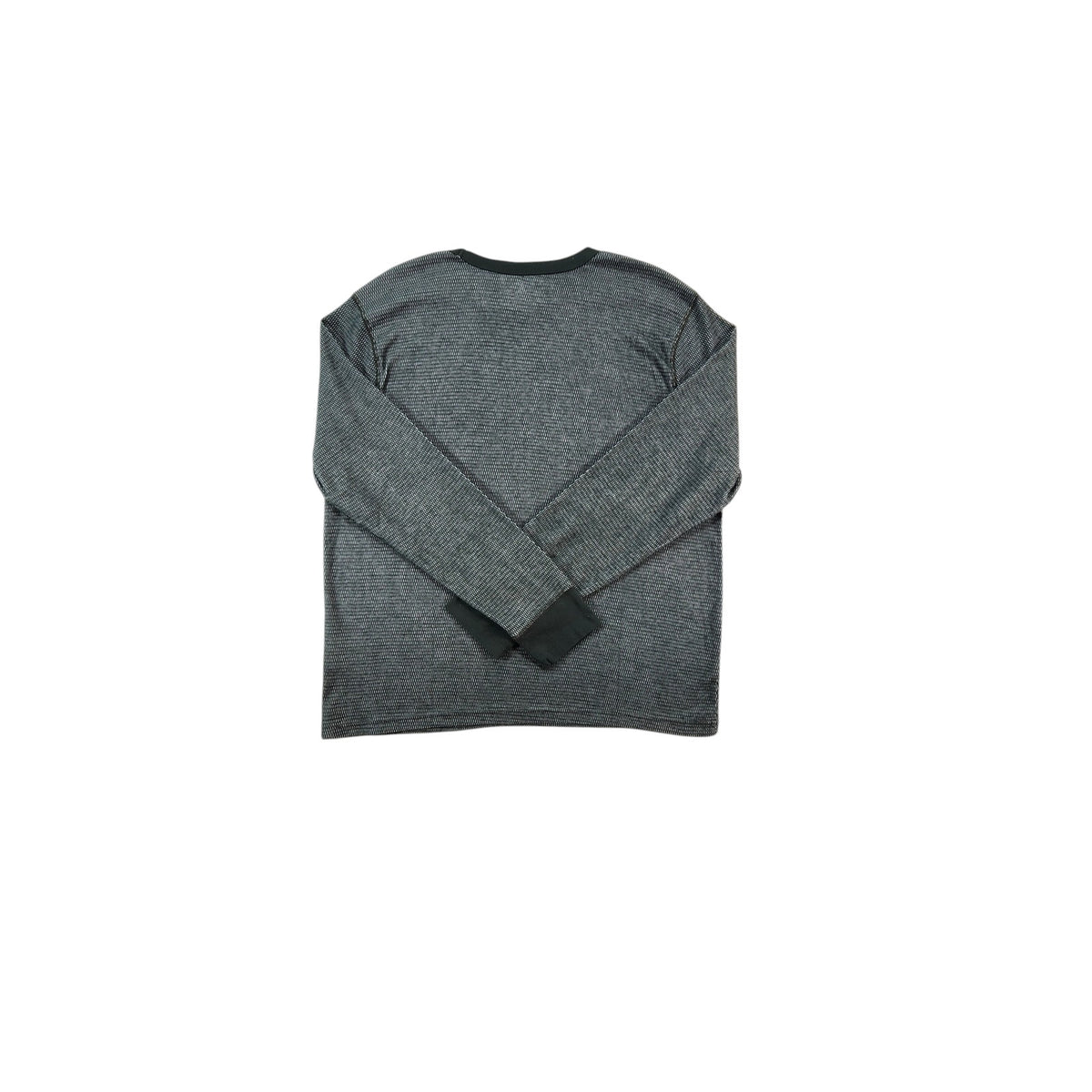 Old Navy Men's XL Gray Black Lightweight Waffle Knit Long Sleeve Shirt NWT