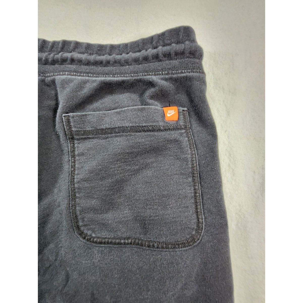 Nike Men's Navy Blue Fleece Shorts Drawstring Logo Size M