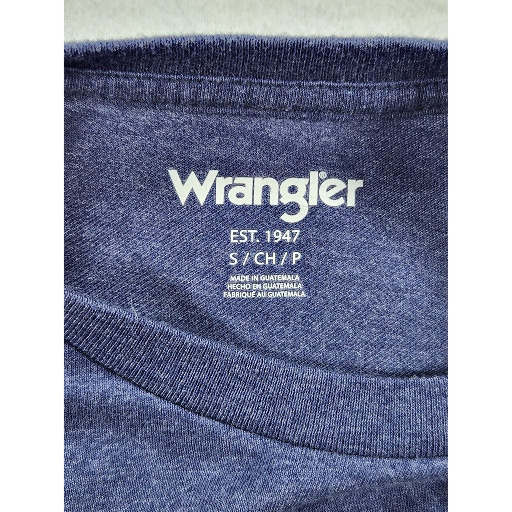 Wrangler Men's T Shirt S Blue American Cowboys Western Rodeo Graphic Tee