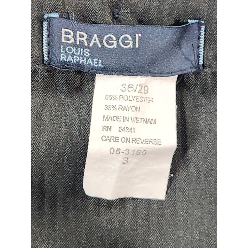 Braggi Louis Raphael Men's Black Pleated Dress Pants 36x29