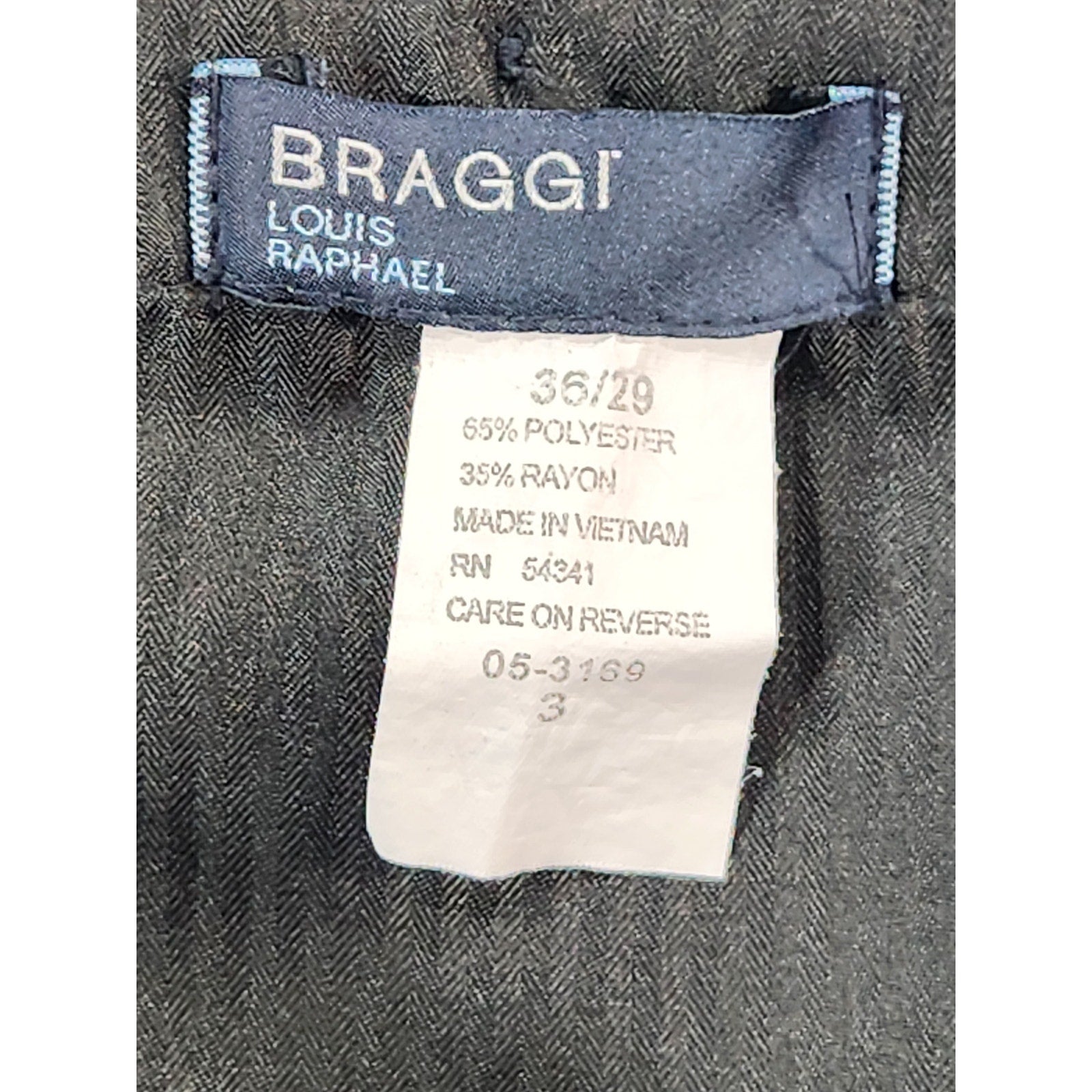 Braggi Louis Raphael Men's Black Pleated Dress Pants 36x29