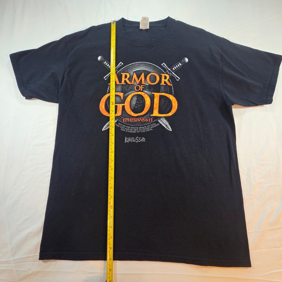 Kerusso Armor of God Men’s L Black Christian Graphic T-Shirt