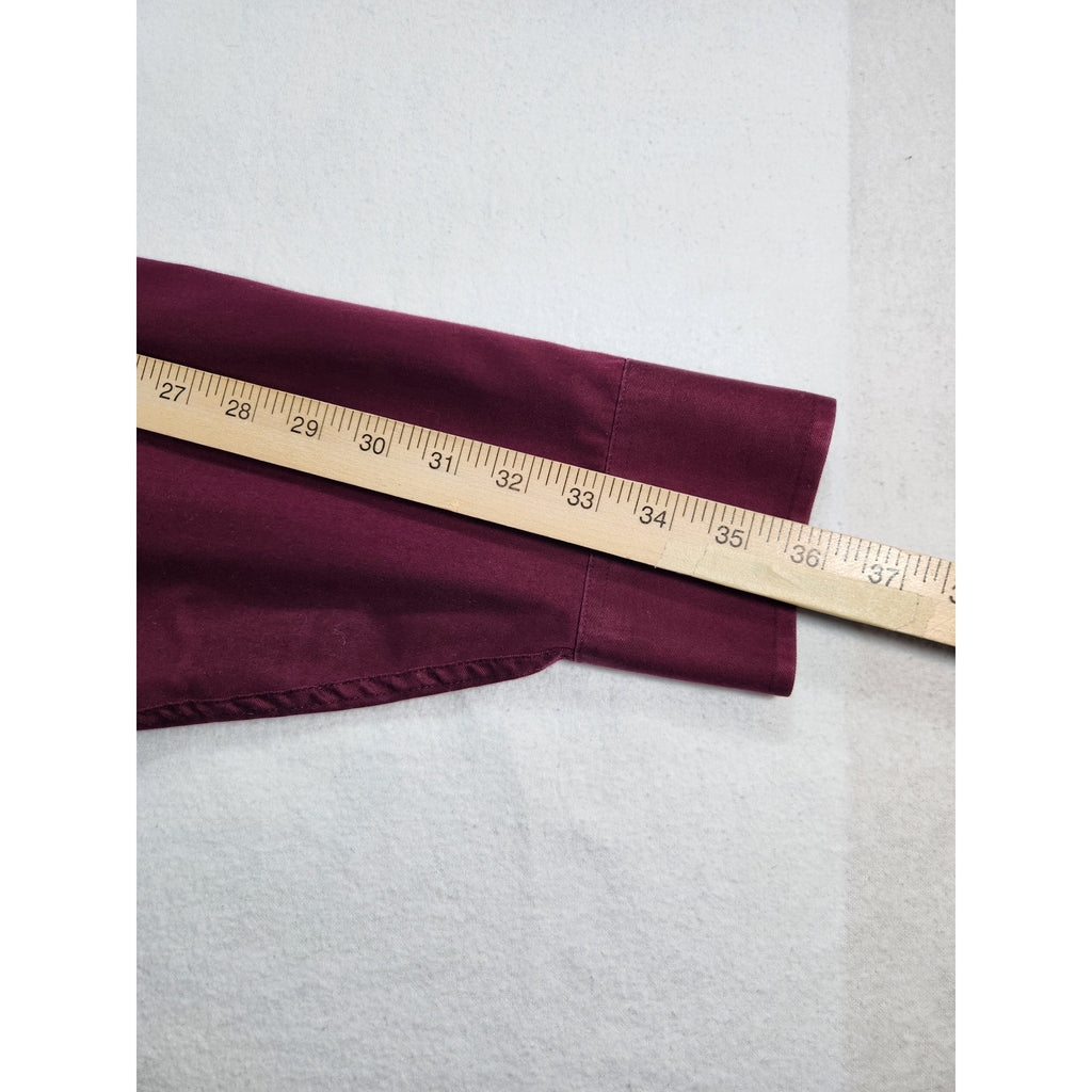 IZOD Easy Care Men's Dress Shirt Burgundy 17 34/35 Long Sleeve