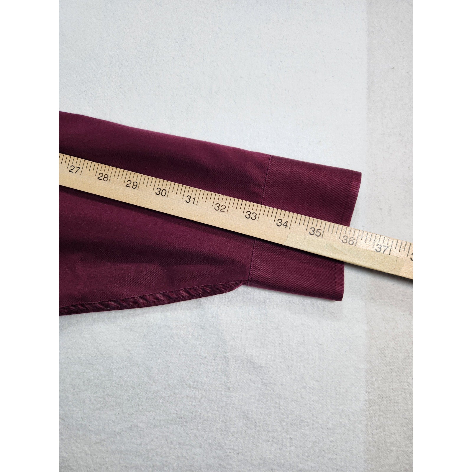 IZOD Easy Care Men's Dress Shirt Burgundy 17 34/35 Long Sleeve