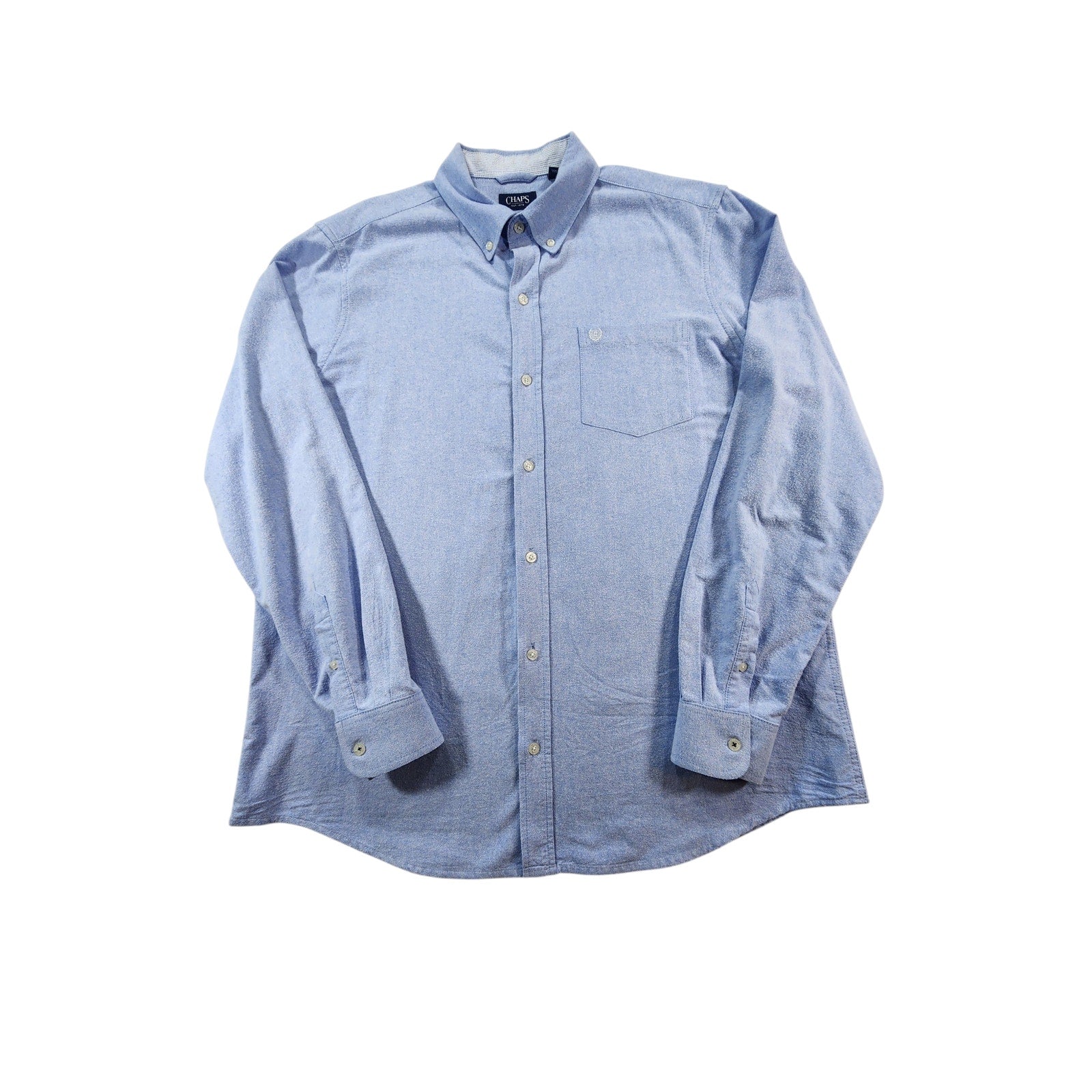 Chaps Men's Button Down Dress Shirt Blue XL Long Sleeve