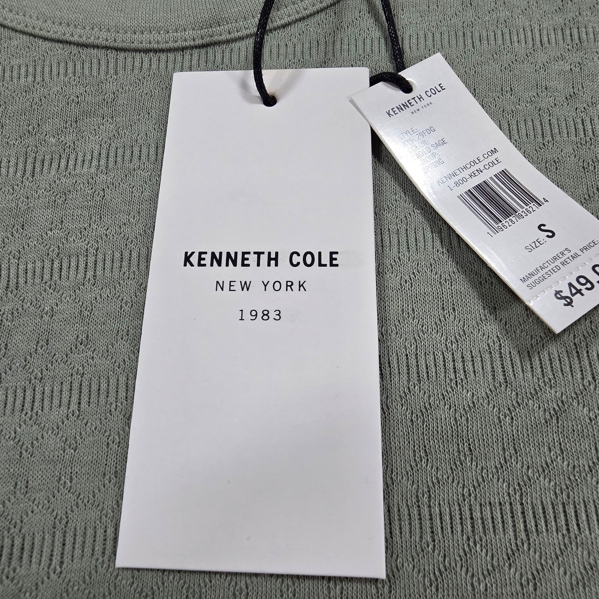 Kenneth Cole New York Men’s Green Textured Knit Polo NWT Size S