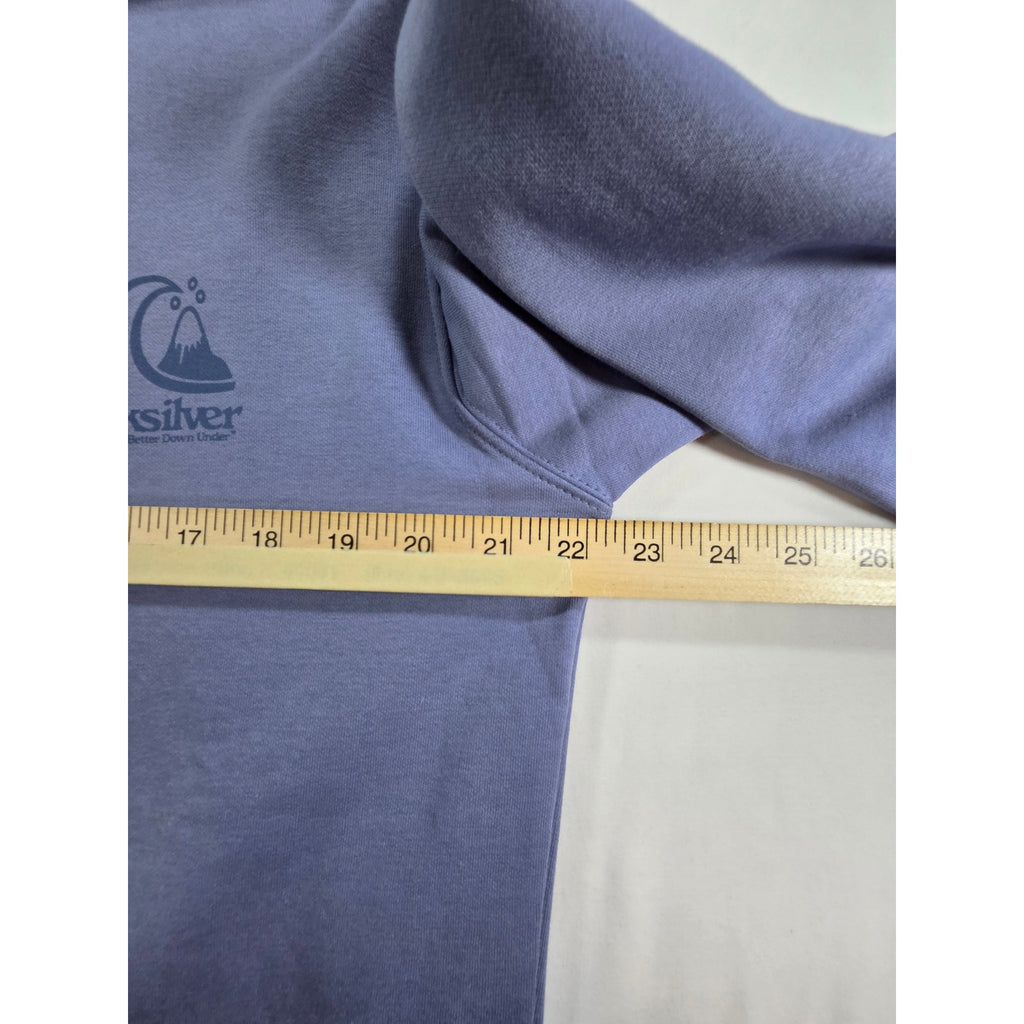 Quiksilver Mens Large Blue Pullover Hoodie Surf Logo Graphic Sweatshirt NWT
