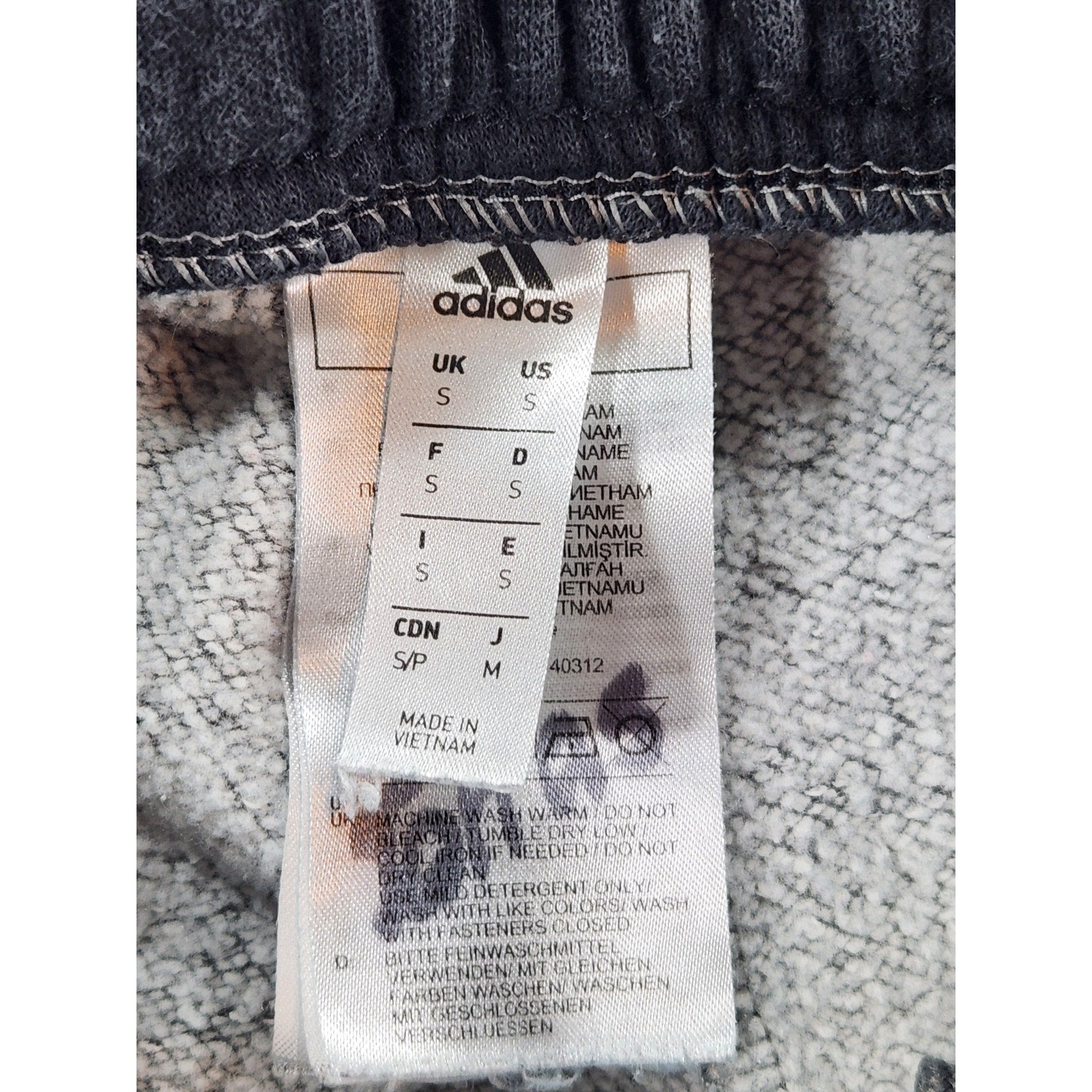 Adidas Men's Gray 3-Stripes Jogger Sweatpants Size S