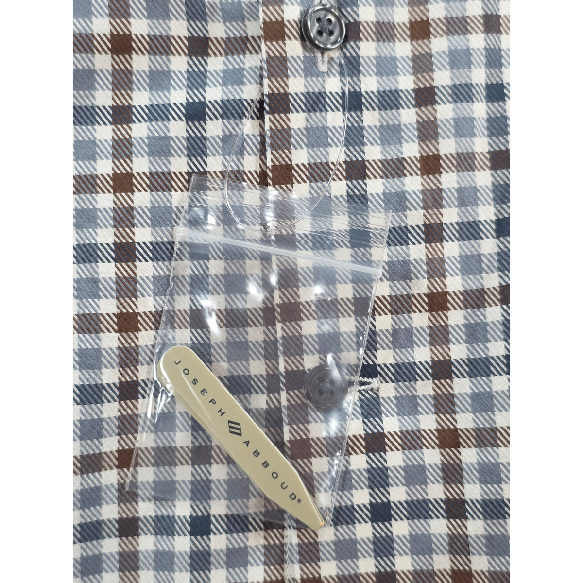 Joseph Abboud Men's Dress Shirt Brown Gray Plaid XXL NWT Long Sleeve