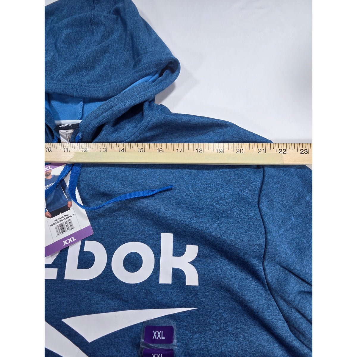 Reebok Mens XXL Blue Performance Graphic Logo Pullover Hoodie 3RSMJ1389 NWT