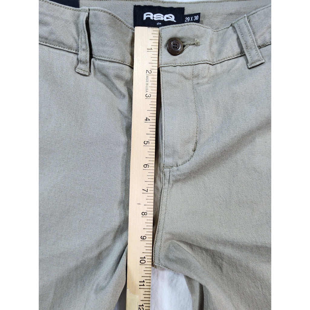 RSQ Slim Fit Pants Mens 29x30 Khaki Beige Casual Chino NWT