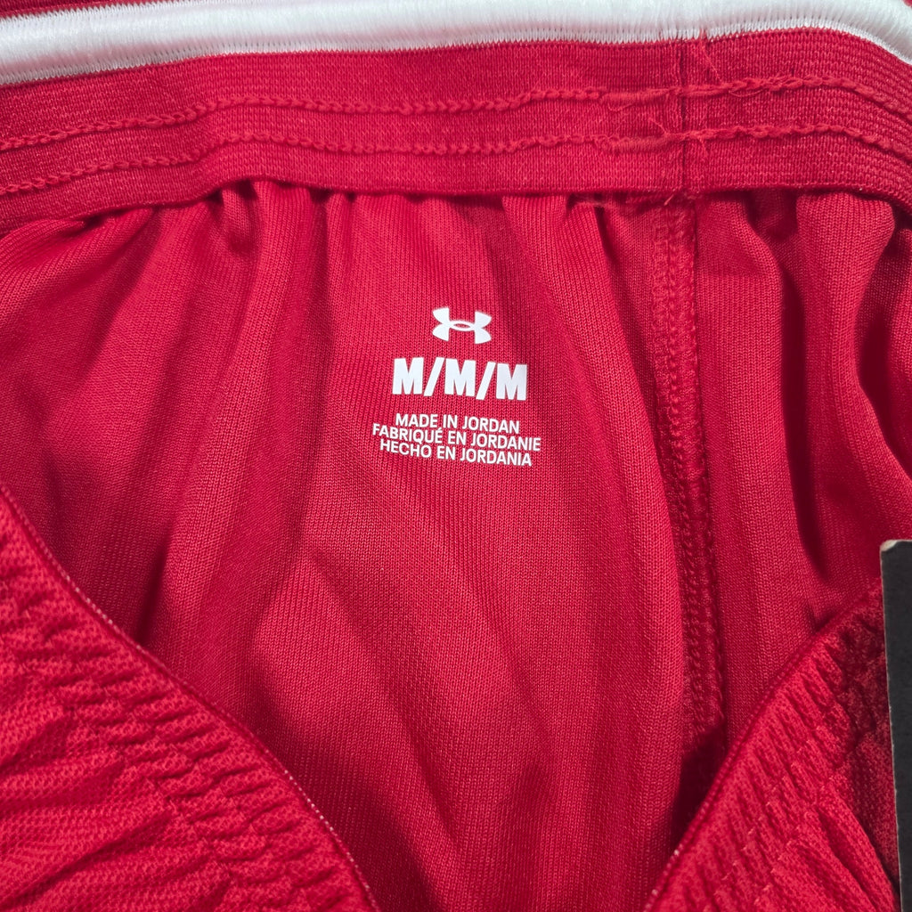Under Armour Men’s Baseline Basketball Shorts Red White NWT Size M