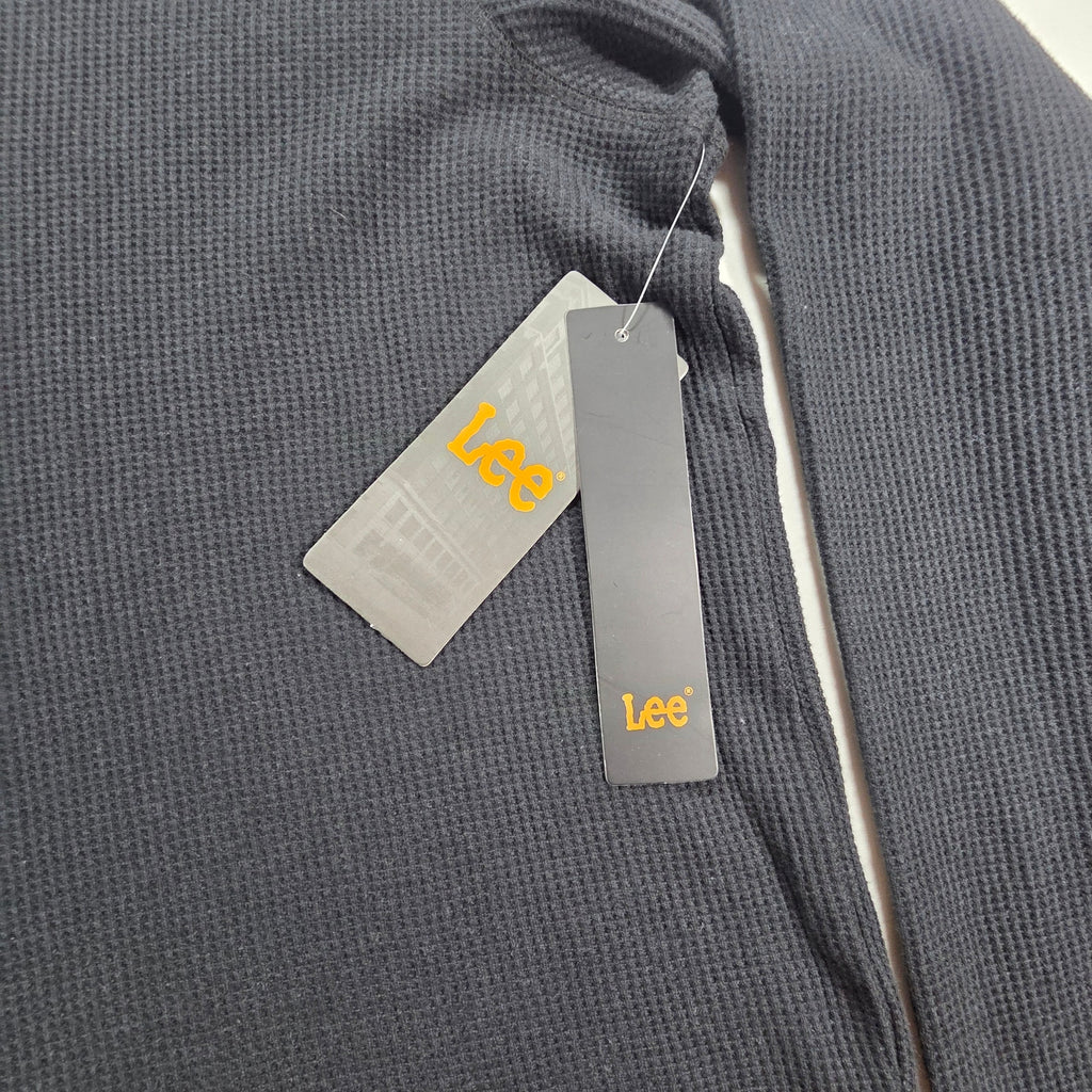 Lee Thermal Shirt Mens 2XL Black Waffle Knit Long Sleeve NWT