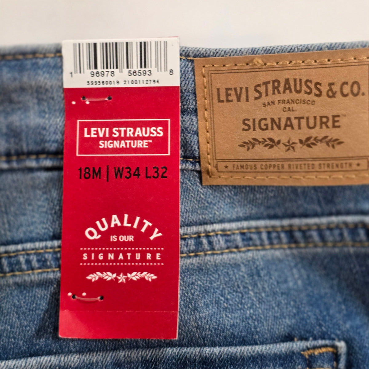 Levi Strauss Signature Women’s Mid Rise Straight Jeans NWT Size 18M 34x32