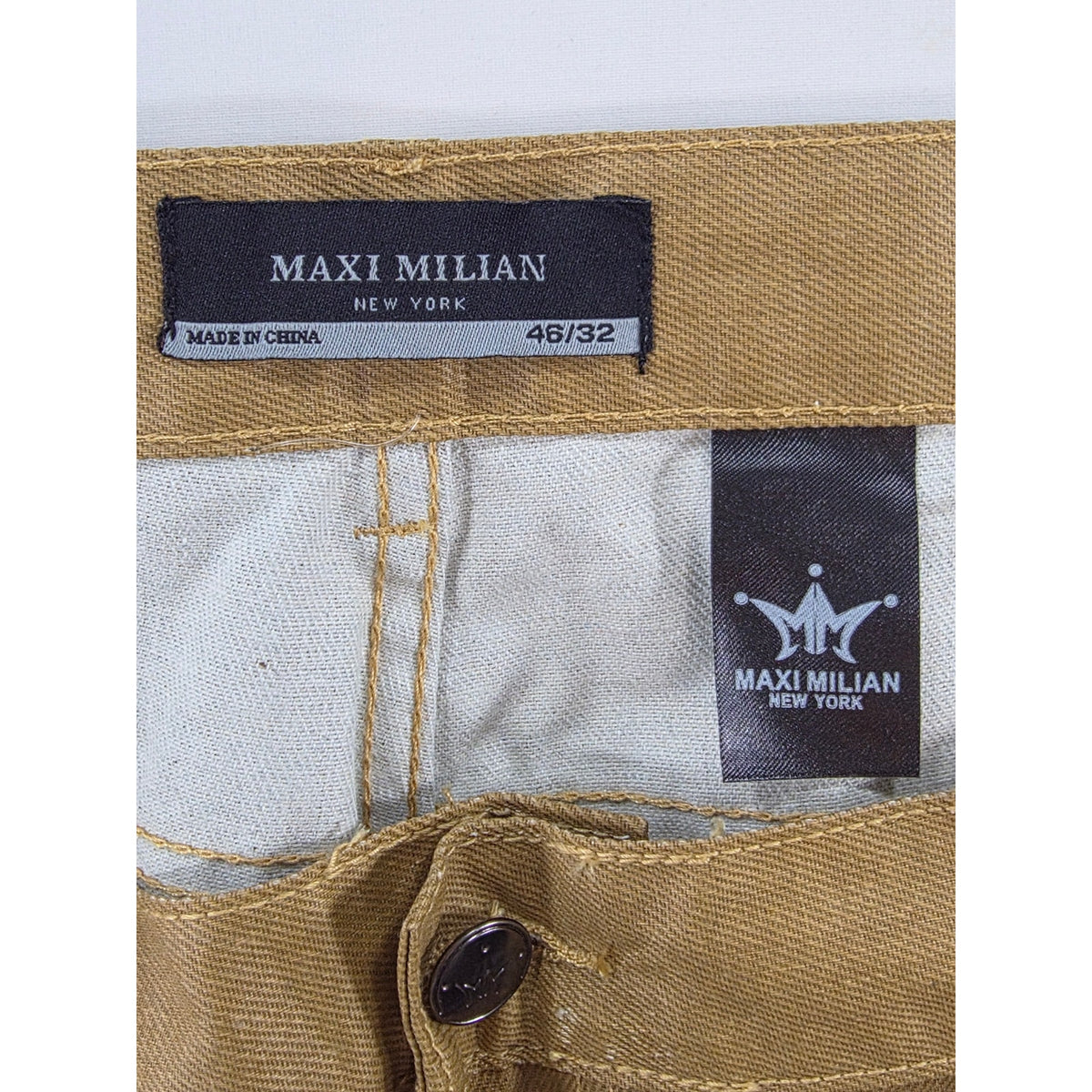 Maxi Milian Jeans Mens 46x32 Wheat Denim NWT Straight Casual Pants