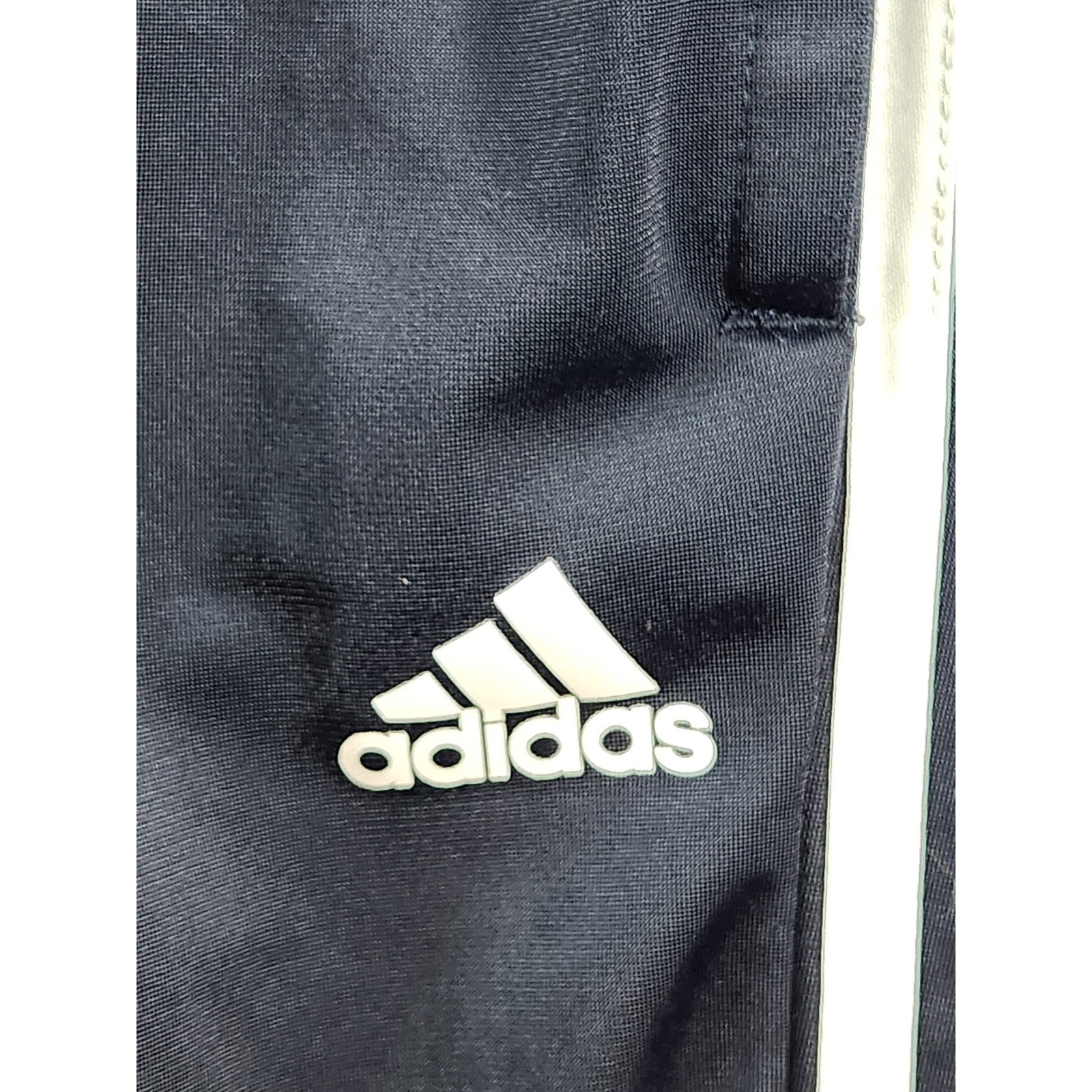 Adidas Men's Blue Tricot Jogger Track Pants White 3-Stripes Size L