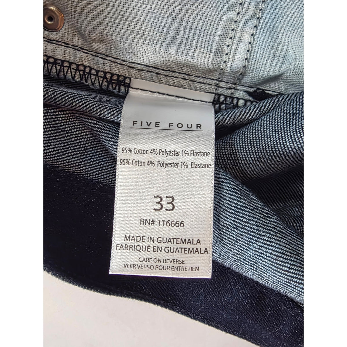 Five Four Straight Jeans Button Fly Navy Denim Womens 33 NWT
