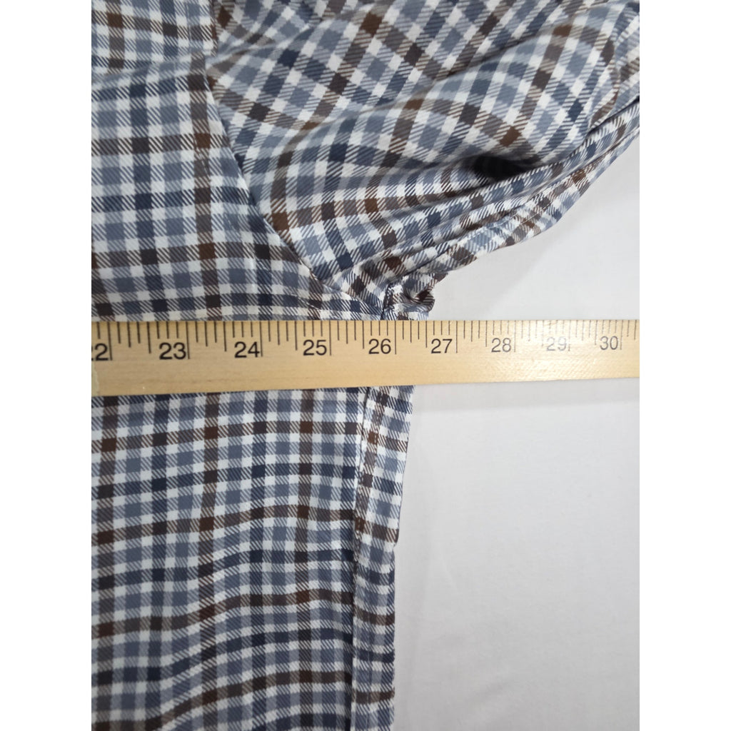 Joseph Abboud Men's Dress Shirt Brown Gray Plaid XXL NWT Long Sleeve