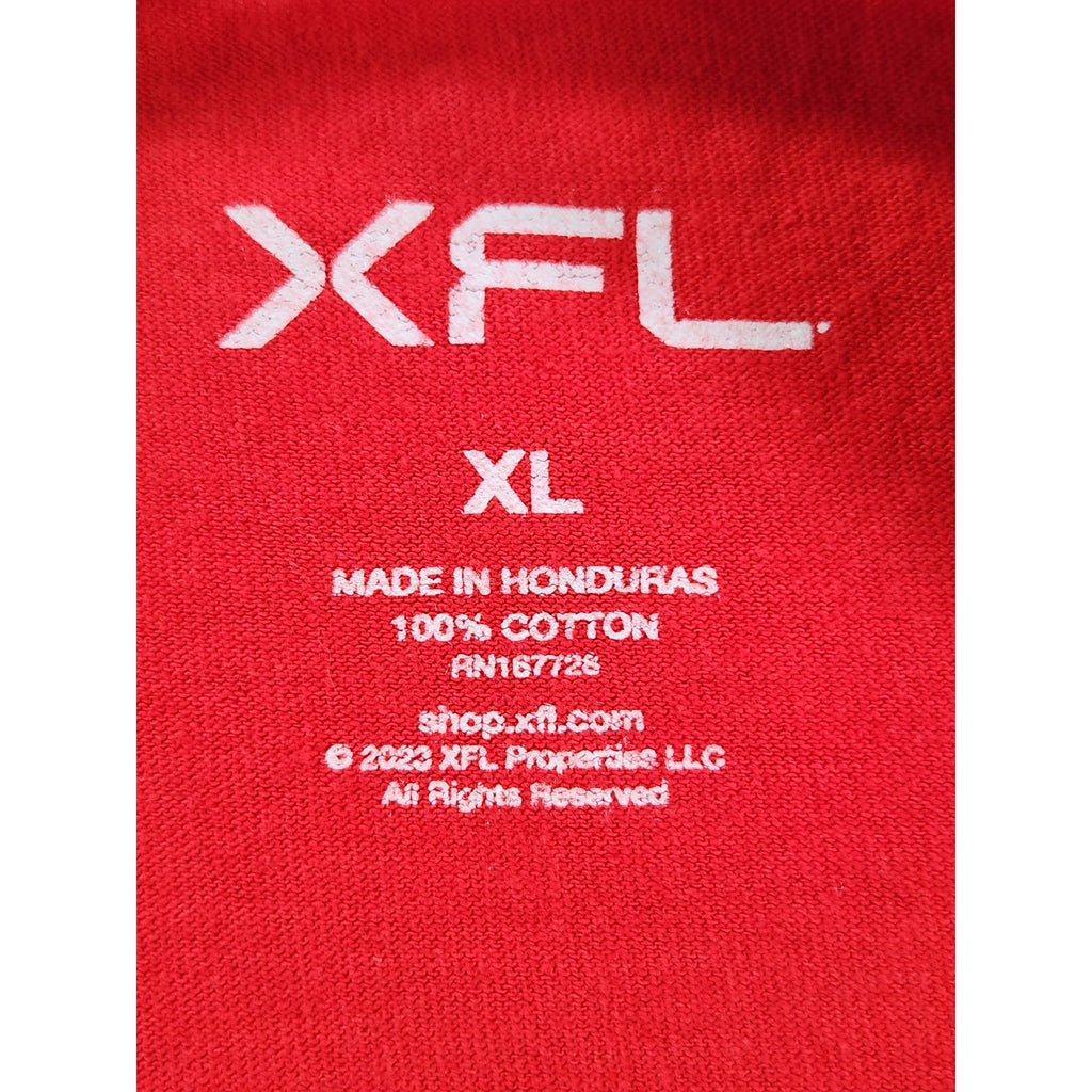 XFL DC Defenders Men's Red Graphic T-Shirt XL Football Fan Tee