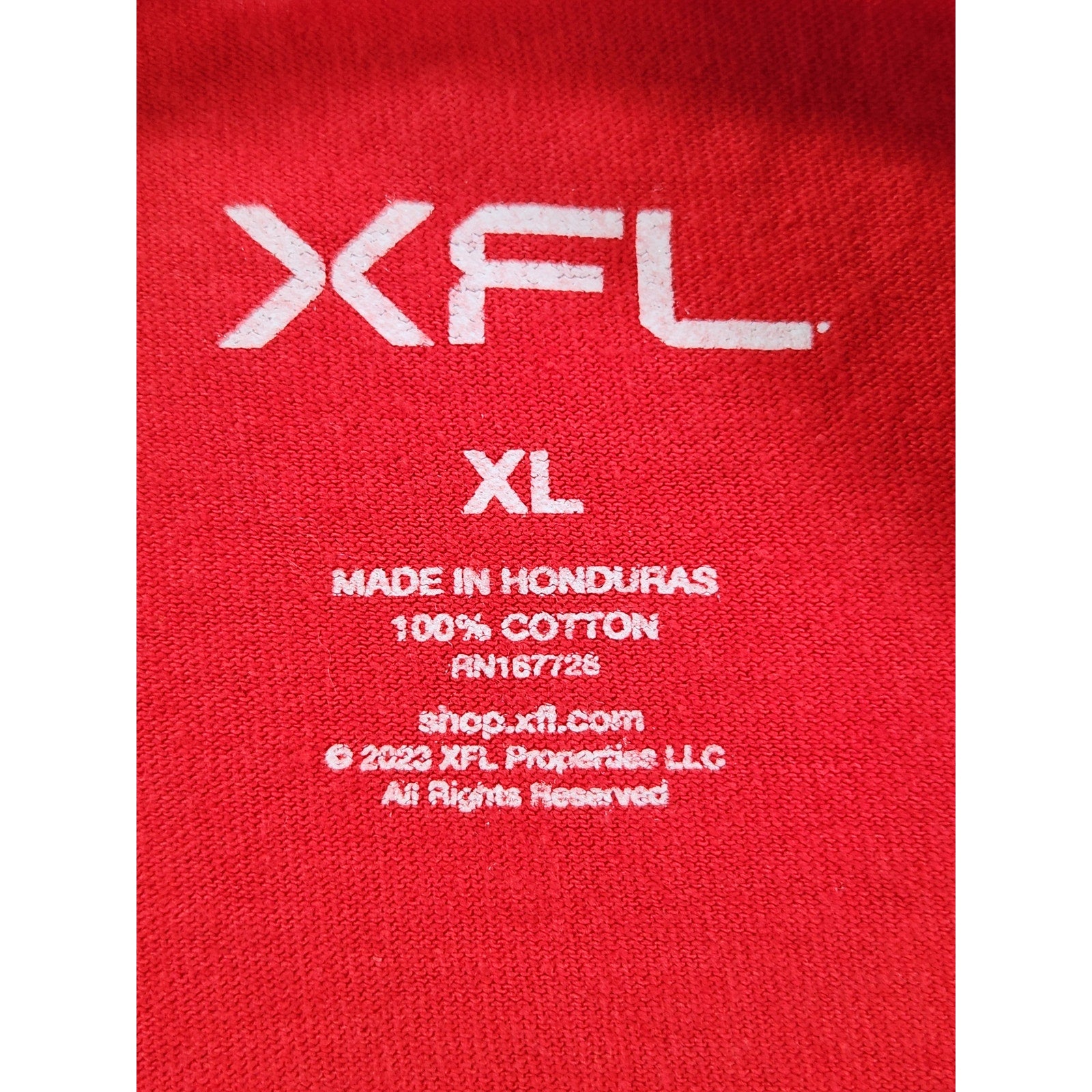 XFL DC Defenders Men's Red Graphic T-Shirt XL Football Fan Tee