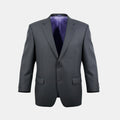 905 Custom Made Wool Suit Jacket Mens 50R Black Two Button Blazer