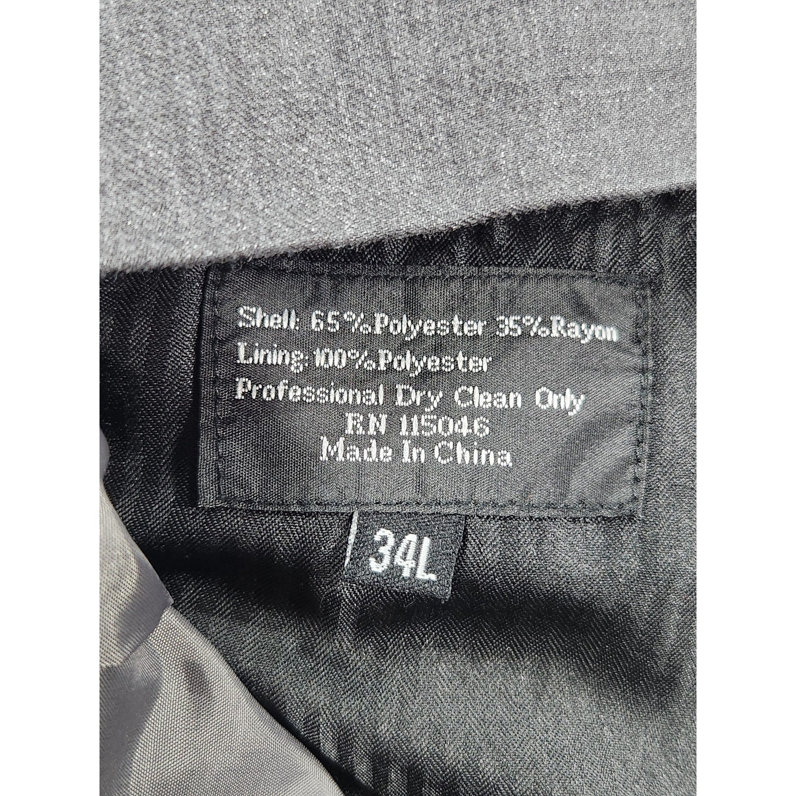 Alex Mishra Men's Gray Two Piece Suit 40L 34L Jacket Pants Patterned