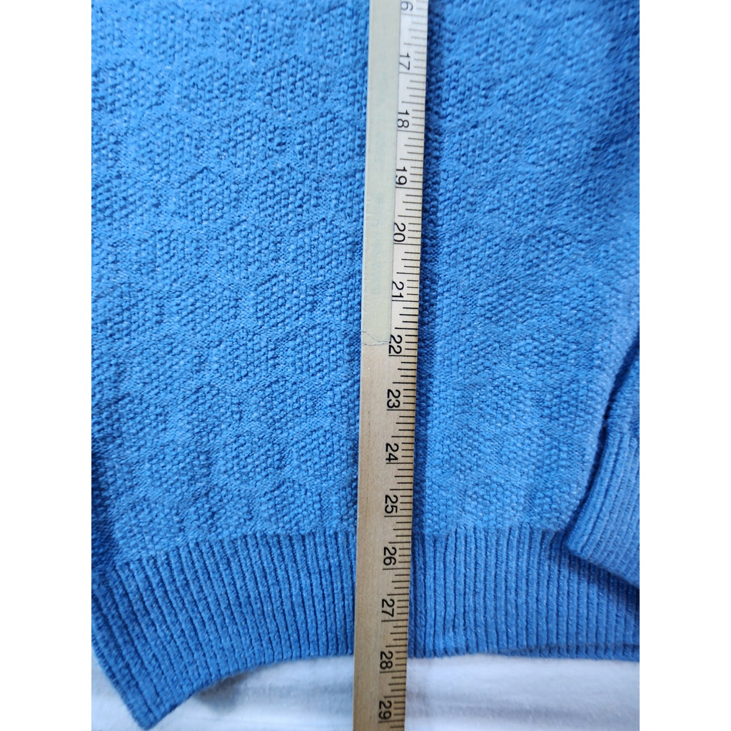 Southern Proper Men's 1/4 Zip Sweater Blue L Pullover