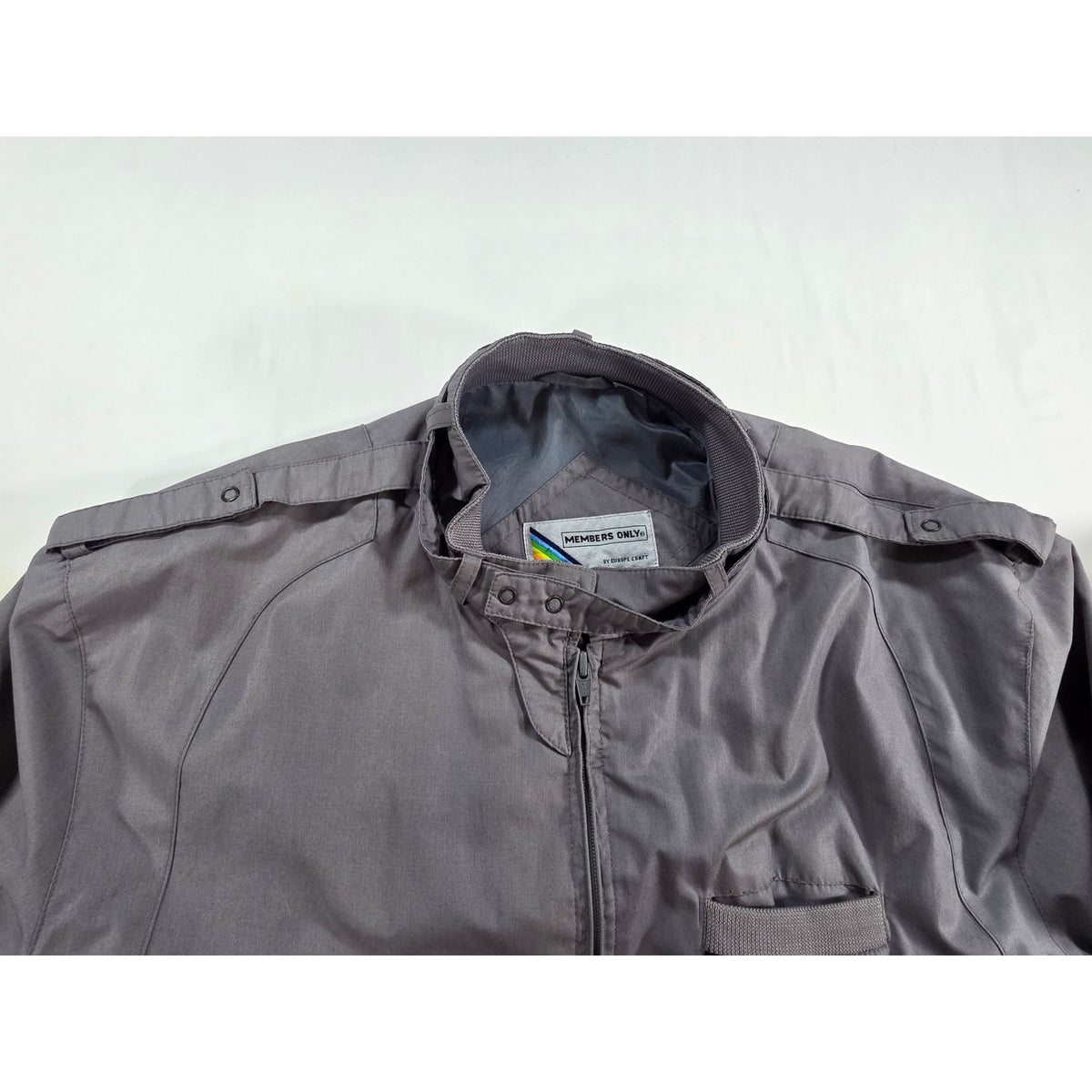 Members Only Jacket Gray Full Zip Lightweight Mens 42