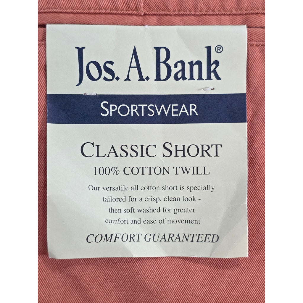 Jos A Bank Shorts Orange Pleated Classic Casual Mens 33 NWT