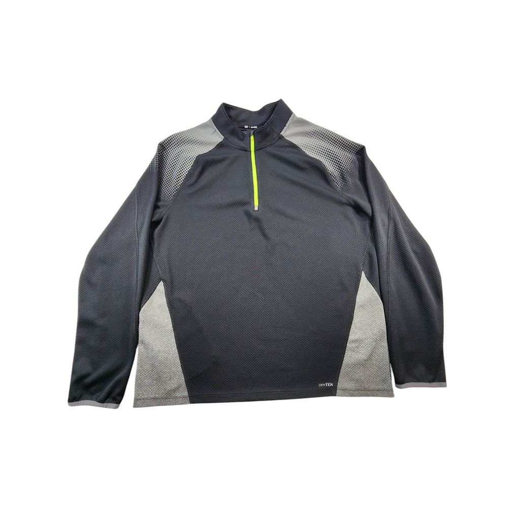 Tek Gear DryTek Men's Black Gray Quarter Zip Performance Pullover XL