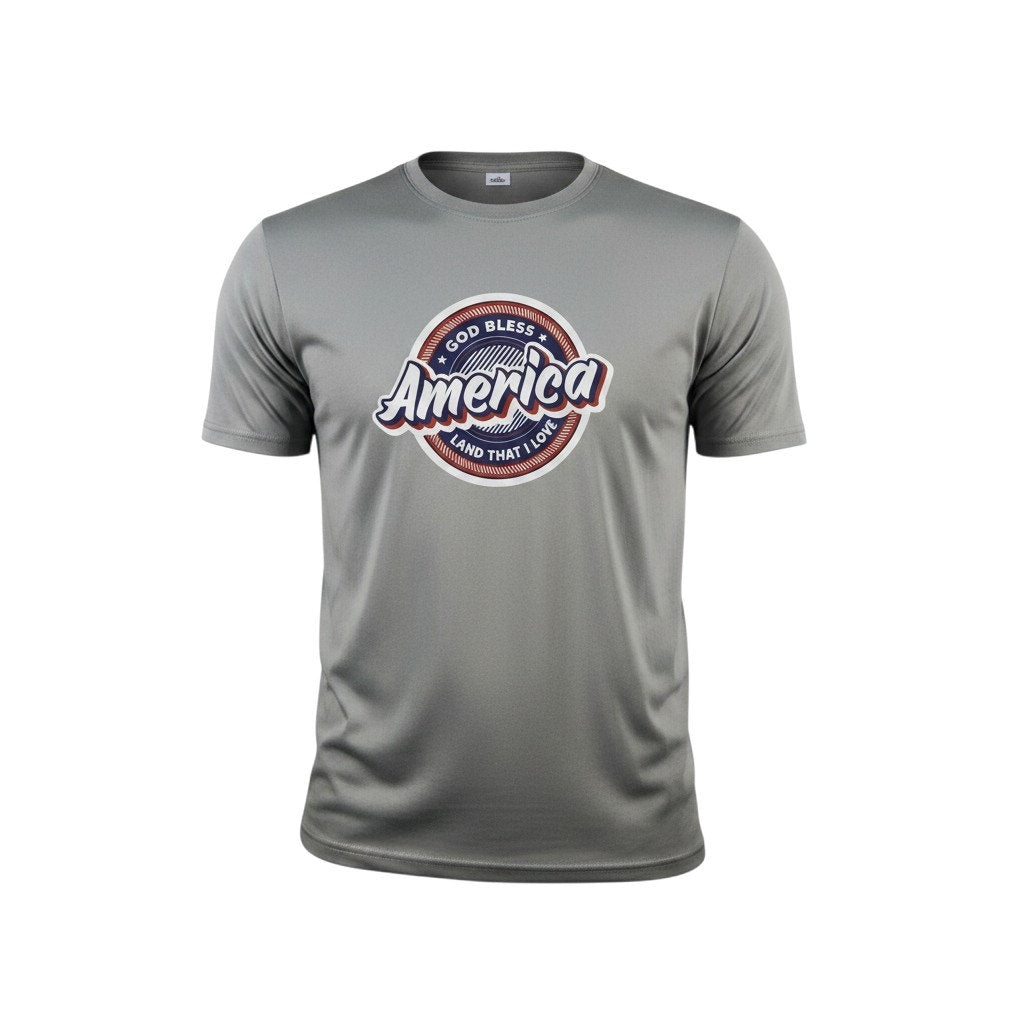 Armored Sportswear Men's God Bless America Graphic T-Shirt Gray Size L