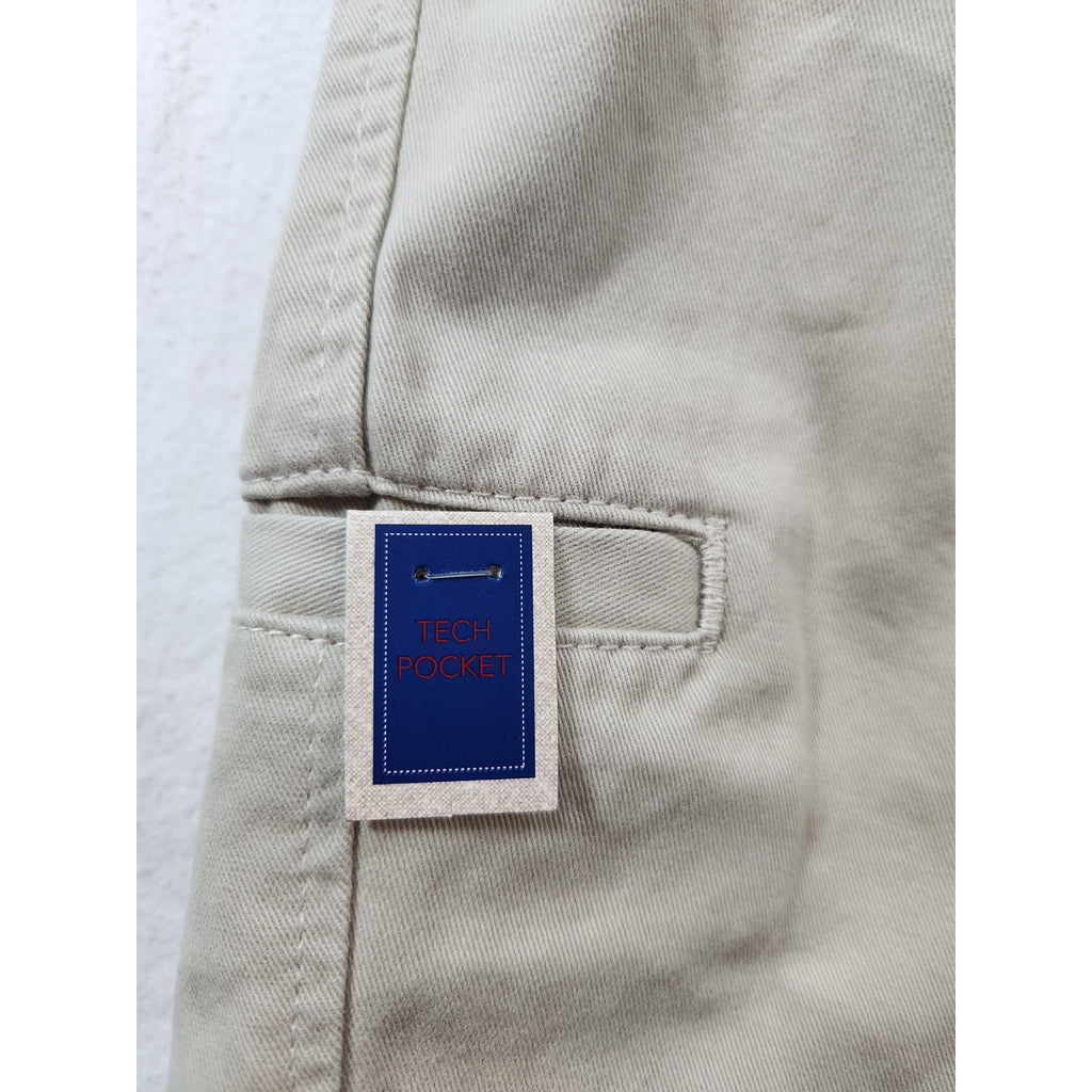 Saddlebred Men's Below the Knee Pleated Shorts Beige Size 48 NWT
