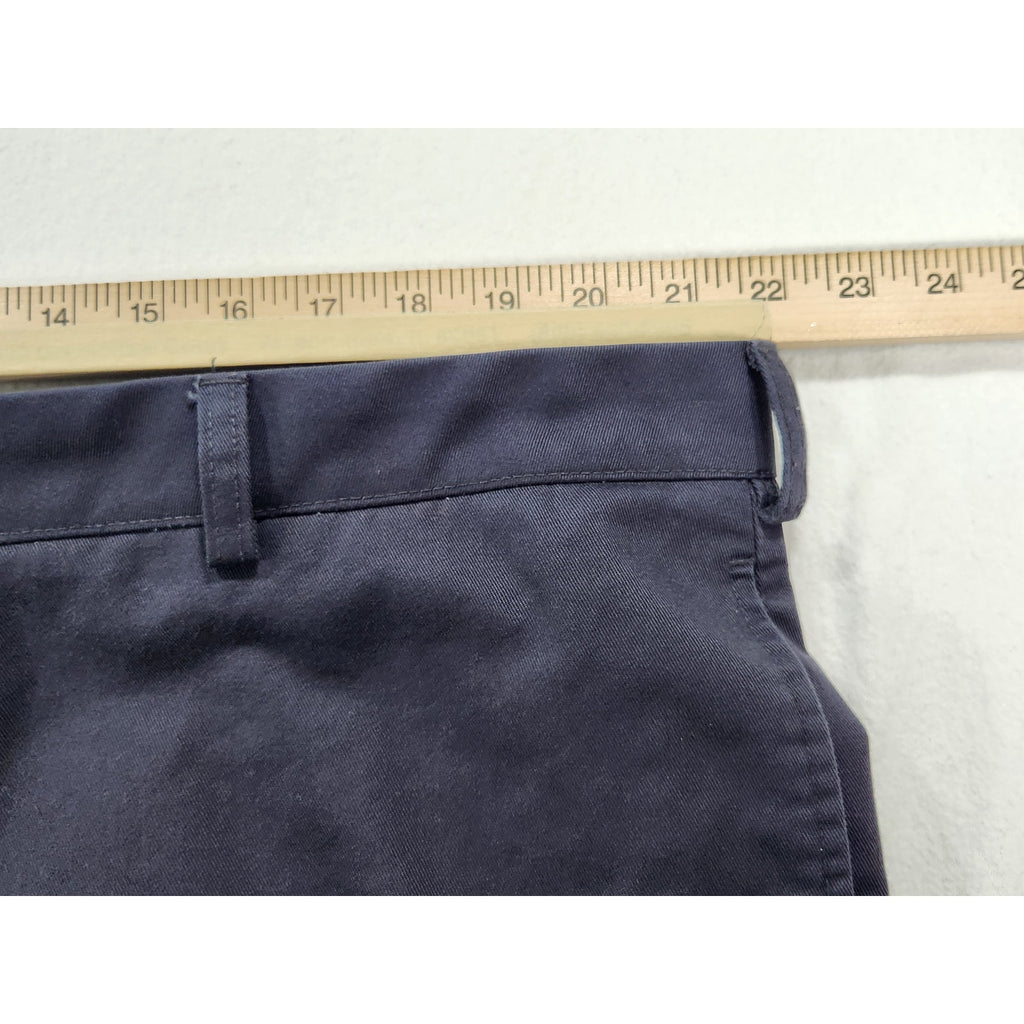 Van Heusen Men's Pants 42x30 Black Classic Fit Flat Front Cotton Khaki Chinos