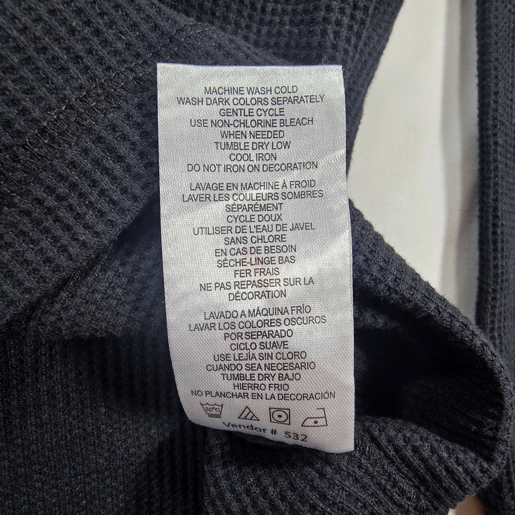 Lee Thermal Shirt Mens 2XL Black Waffle Knit Long Sleeve NWT